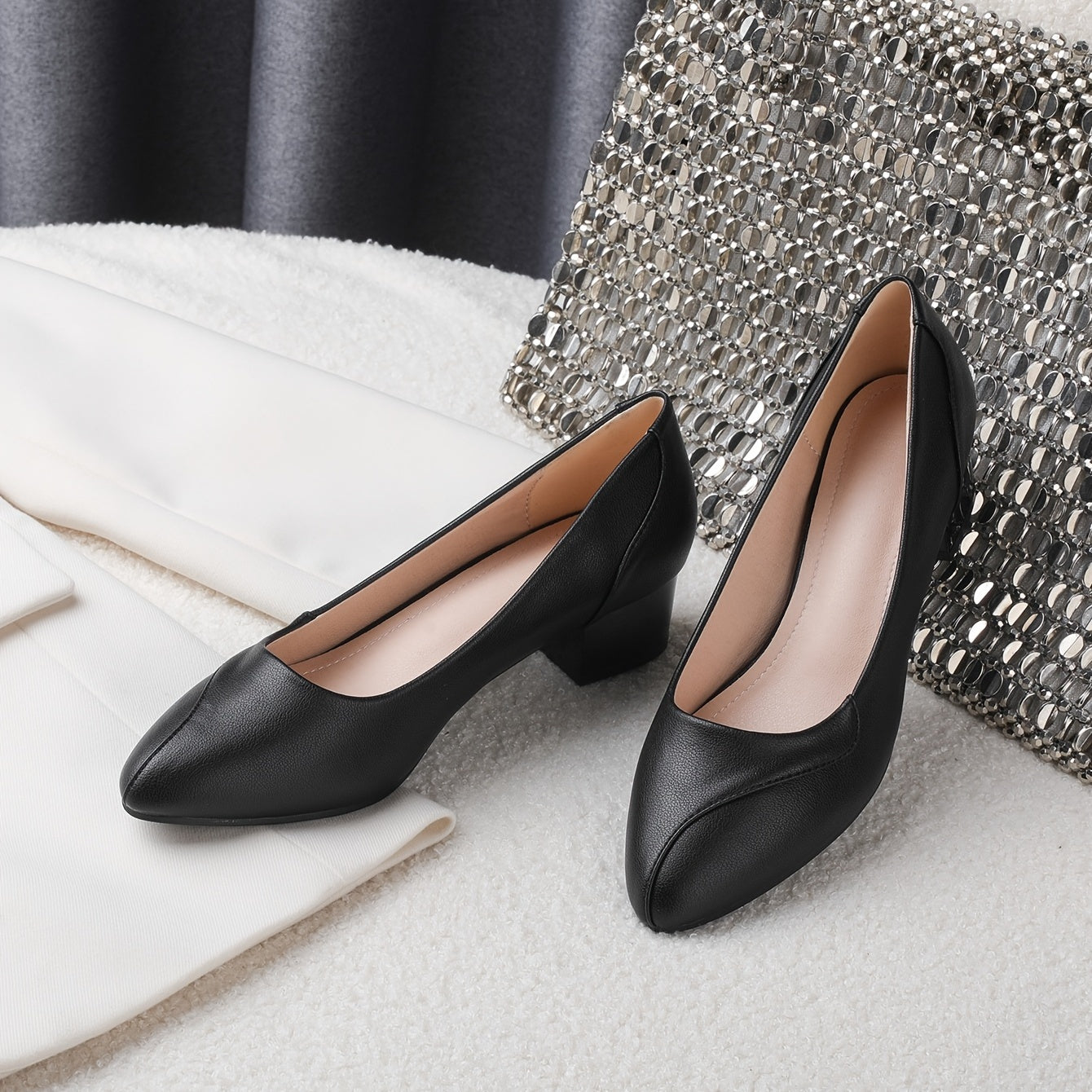 Block Heel Court Shoes Solid Pumps Women's Footwear