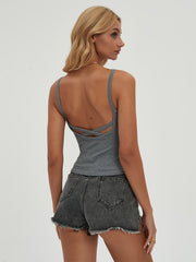 Spaghetti Strap Cami Top Sleeveless Summer Women's Clothing