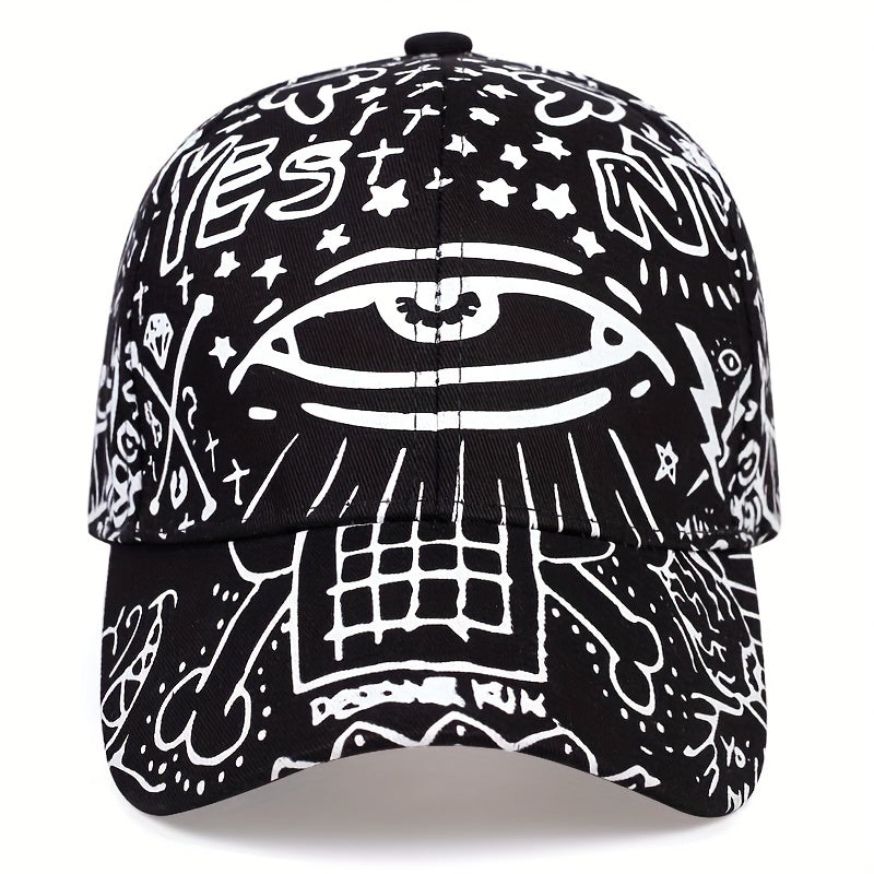 Eye Cartoon Graffiti Baseball Cap Solid Casual Adjustable Sun Hat