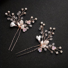 Bridal Hairpin Floral Crystal Rhinestone Hair Comb