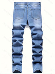 Men's Smiling Face Ripped Jeans