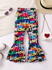 Girls Colorful Leggings Flared Pants Trousers