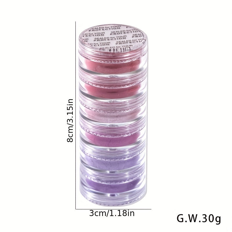 6PCS Christmas Pearl Powder Set Nail Glitter Magic Mirror Cloud Brocade DIY