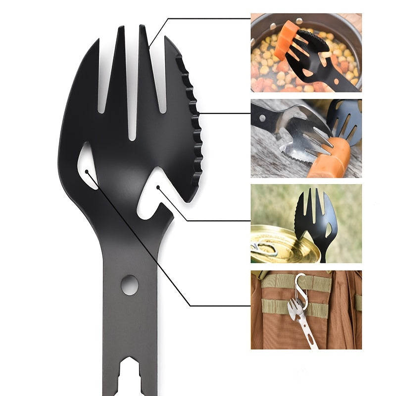 Camping Survival Multi-Tool: Fork, Spoon, Bottle Opener, Fish Harpoon