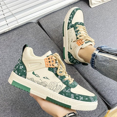 Men's Graffiti Print Walking Skate Shoes - Spring/Summer
