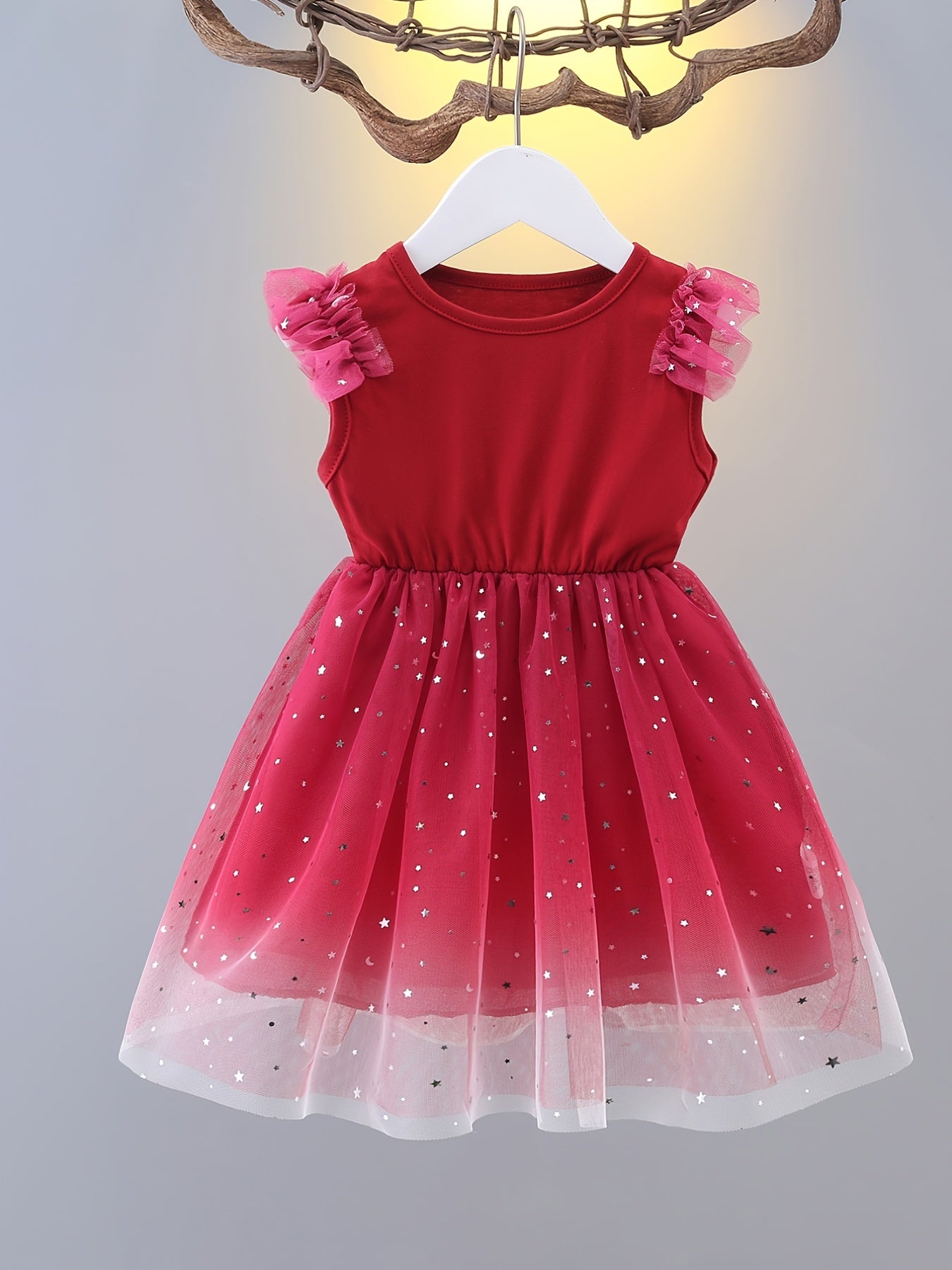 Girls Tulle Ruffles Sleeveless Princess Dress Kids Summer Clothes
