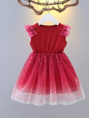 Girls Tulle Ruffles Sleeveless Princess Dress Kids Summer Clothes