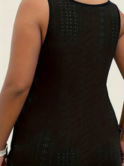 Embroidered Lace Trim Tank Top