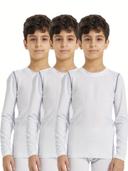 Boy's Sports Long Sleeve Top Quick Drying Active Bottoming Shirt