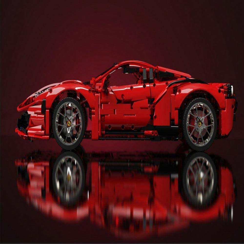 3380pcs Red Sports Car Building Block Model - Perfect Birthday Christmas Gift