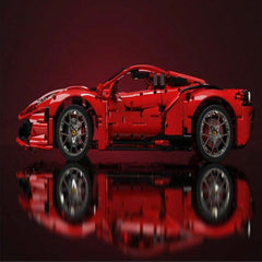 3380pcs Red Sports Car Building Block Model - Perfect Birthday Christmas Gift
