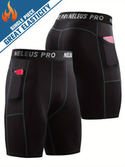 Men's Compression Shorts With Pocket Athletic High Stretch Base Layer