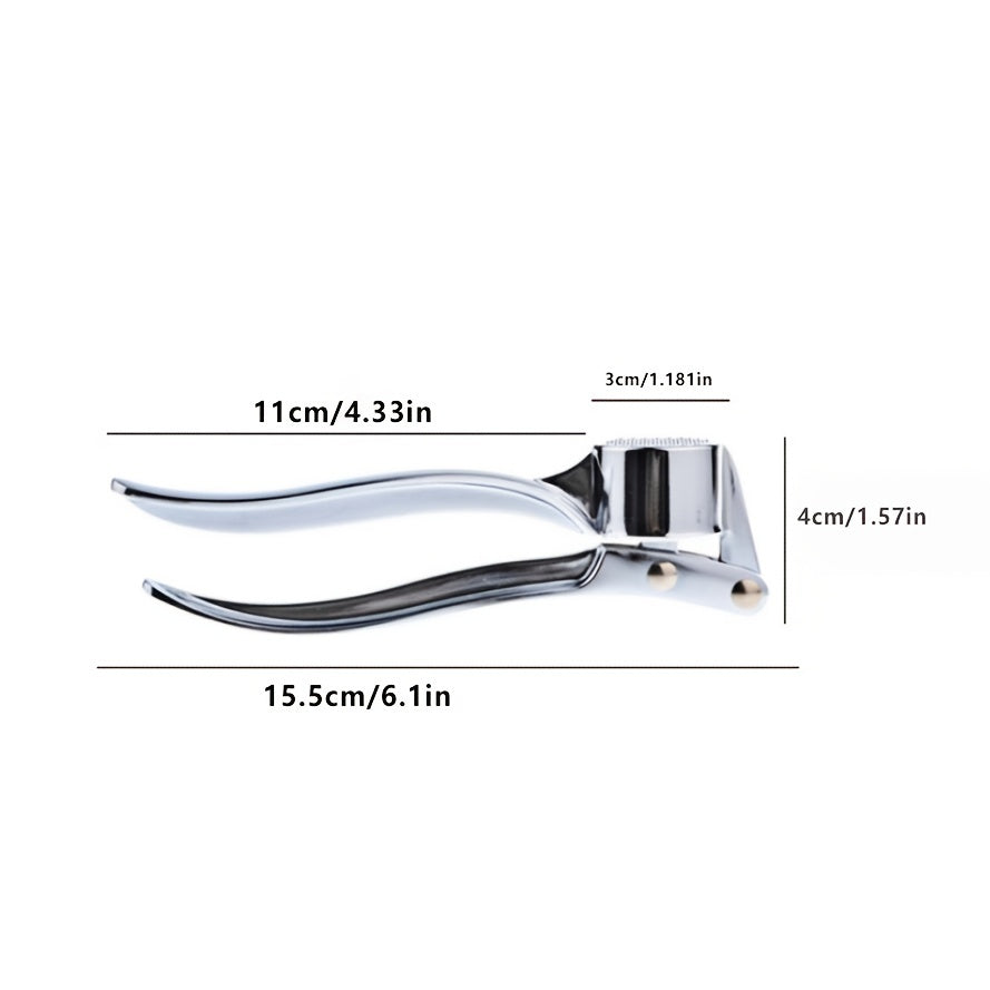 Zinc Alloy Garlic Press Manual Crusher Handheld Ginger Kitchen Tool