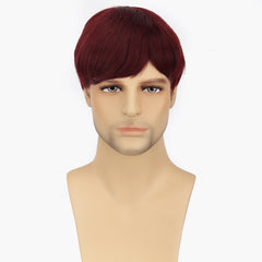 Men's Red Short Fiber Wig