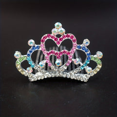 Rhinestone Crown Comb Tiara Hair Comb for Baby Girls