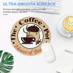 Coffee Pot Gaming Mouse Pad Round Non-Slip Rubber Mouse Pad