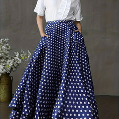 Women's Dot Print Maxi Skirt