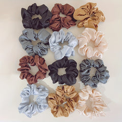 12pcs Seamless Satin Scrunchie Hair Tie Elastic Ponytail Women Hair Rope