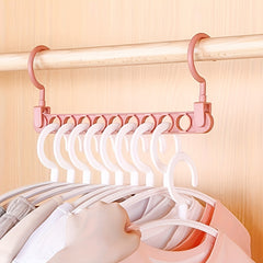2pcs Nine Holes Magic Clothes Hanger Multifunctional Wardrobe Storage Hanger