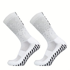 Non slip Silicone Athletic Socks Football Soccer Breathable Mid Calf Socks