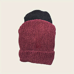 Men's Winter Knit Beanie Thickened Warm Hat with Fleece Lining