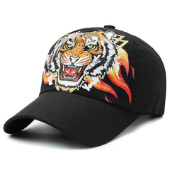Tiger Head Print Sun Visor Baseball Cap