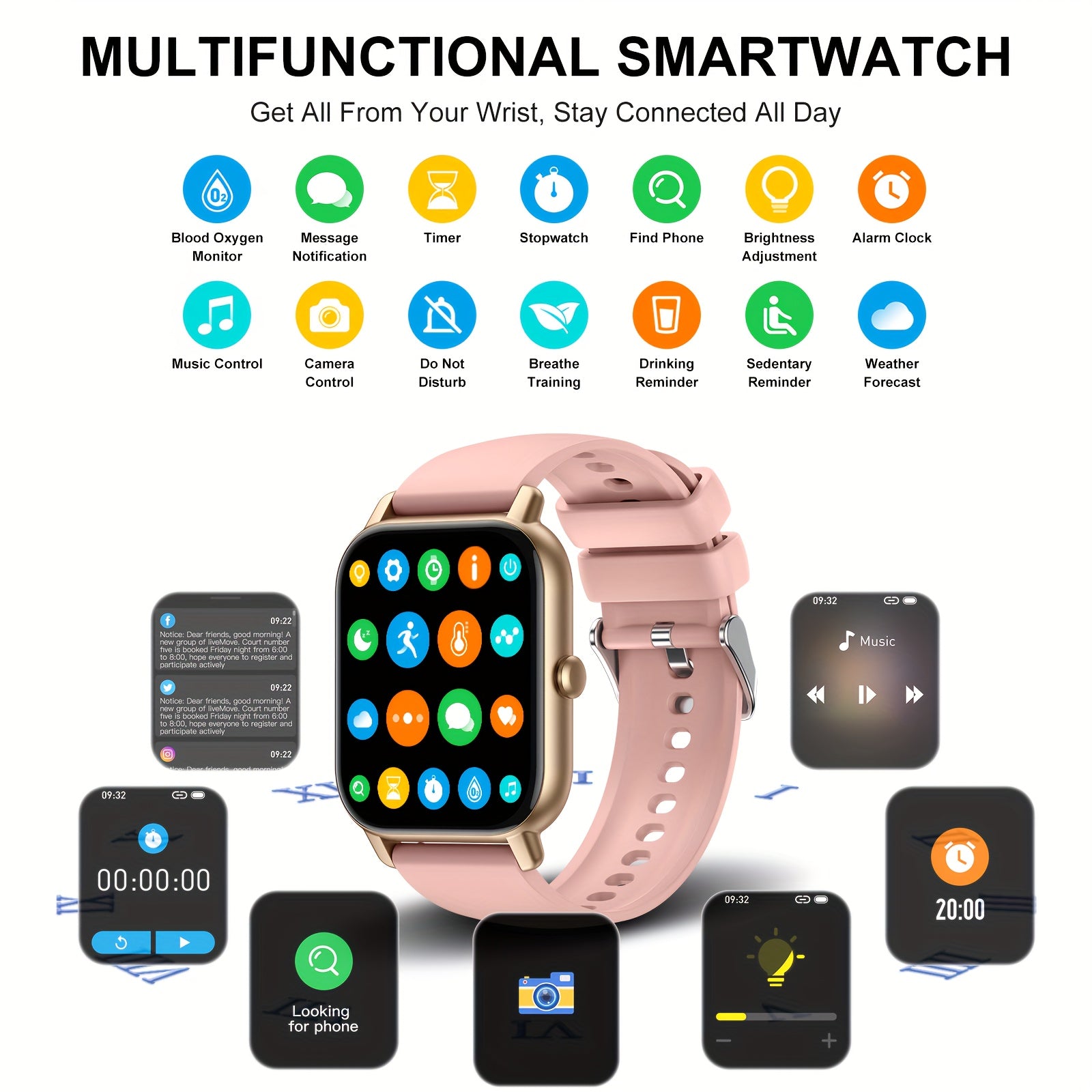 P66 Smartwatch Answer Calls Fitness Tracker Android iOS