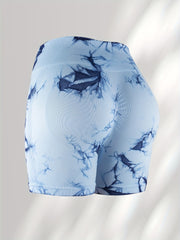 4-Pack Tie Dye Yoga Shorts High Waisted Activewear