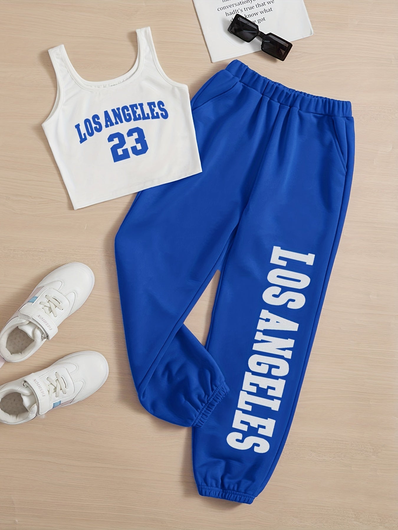 Girls Casual Tank Top & Pants Set For Summer Holiday Party