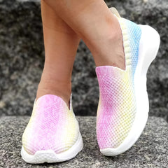 Women's Colorful Gradient Flat Sneakers Lightweight Casual Shoes