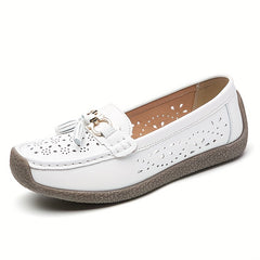Women's Hollow & Mental Loafers Slip on Low Top Shoes