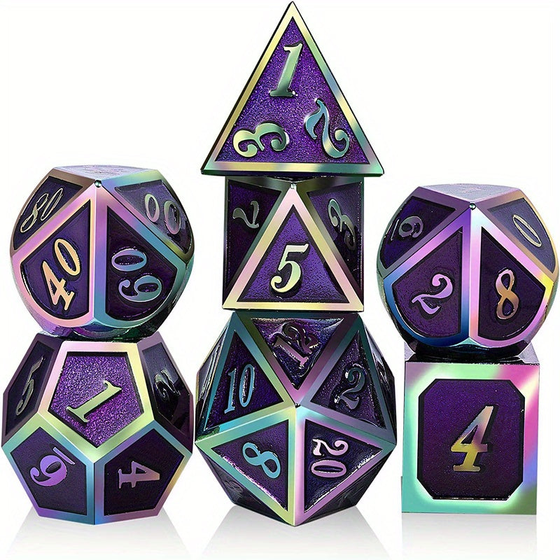 7pcs Magic Changing Metal Dices & Purple