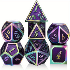 7pcs Magic Changing Metal Dices & Purple