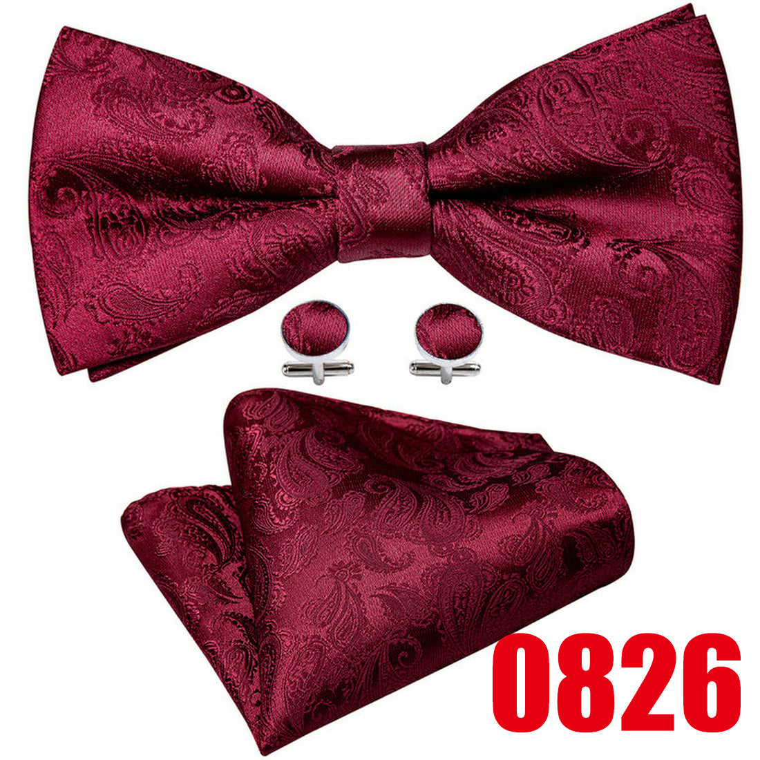 Barry Wang Purple Silk Bow Tie Set for Wedding