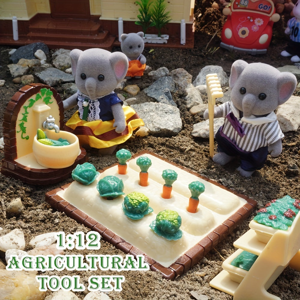 Forest Animal Family Doll House Furniture 1:12 Mini Toy Set for Girl Dolls