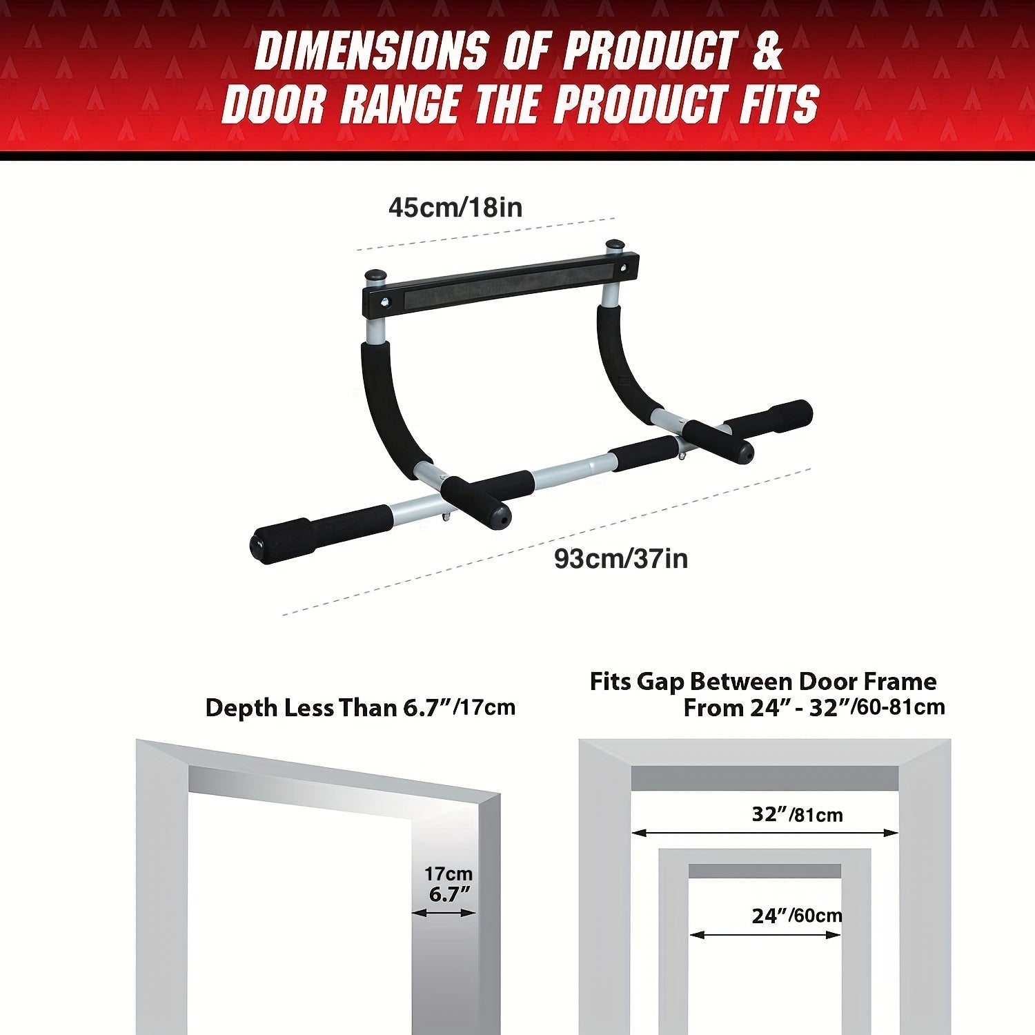 Portable Pull Up Bar Fitness Workout Bar For Home & Gym