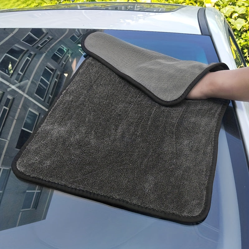 1pc Microfiber Car Drying Cloths Grey