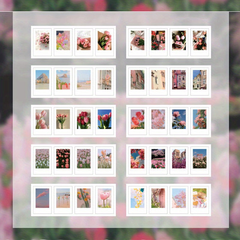 20Pcs 40types Mini Photo Album Stickers Landscape Stickers For Journals