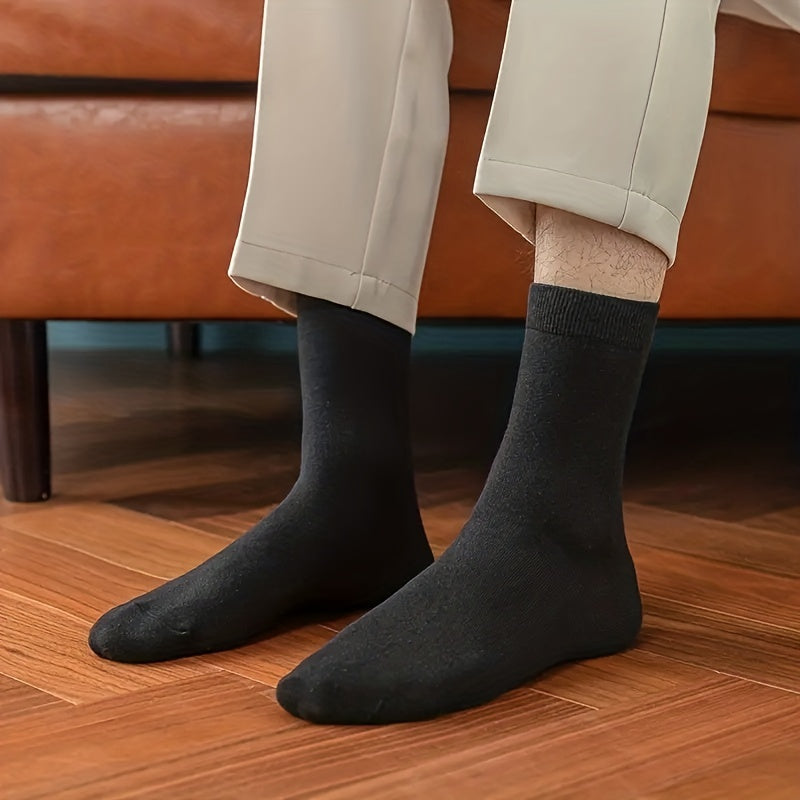 10 Pairs Men's Mid Calf Socks Spring Autumn US 6-11