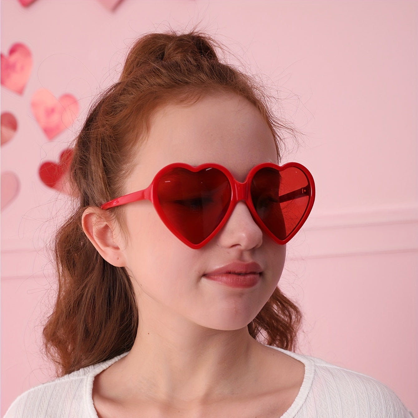 Heart Sunglasses Y2K Solid Photo Prop UV400