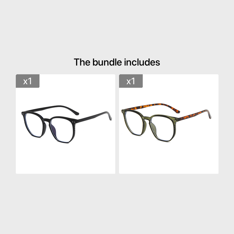 Men's Polygonal Nail Flat Lenses Large Frame Glasses