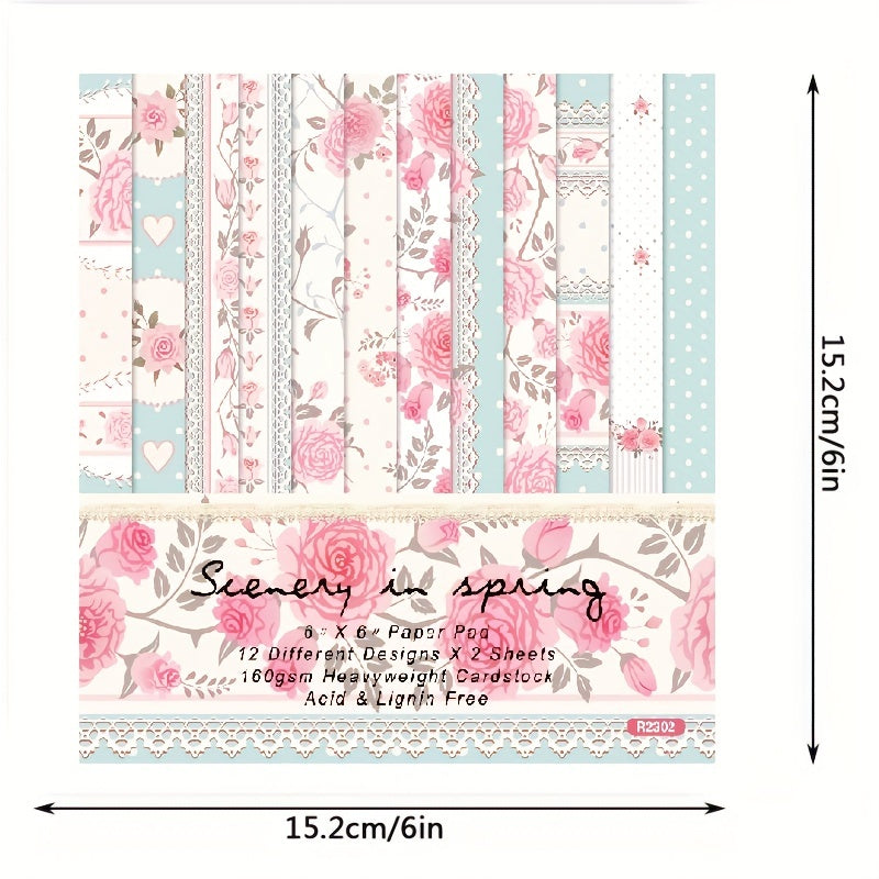 DIY Photo Albums with Pink Flower Theme Paper