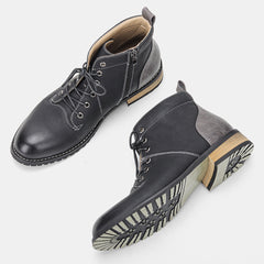 Men's PU Leather Casual Ankle Boots High Top Dress Shoes