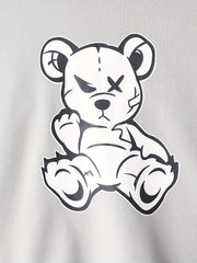Boy's Bear Pattern Outfit Hoodie & Sweatpants Set For Spring Fall