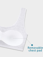 3pcs Girls Training Bra No Steel Ring Stretchy Sports Bralette Sleeveless