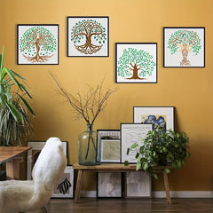 9pcs Tree Of Life Stencils 7.87x7.87in Reusable DIY Art Craft Stencil