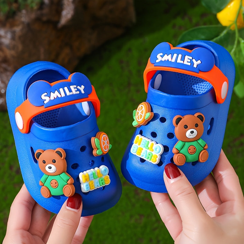Boys Cartoon Charms Clogs Breathable Lightweight Slippers for Indoor Shower Pool