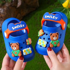 Boys Cartoon Charms Clogs Breathable Lightweight Slippers for Indoor Shower Pool