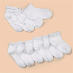 10 Pairs Unisex Daily Casual Short Socks For Boys And Girls