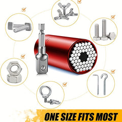 7-19mm Universal Socket Wrench Set Impact Ratchet Adapter for Drills